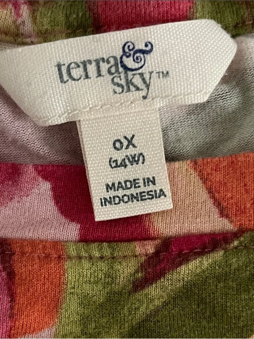 Terra & Sky Floral Roll Cuff T-Shirt Dress Size